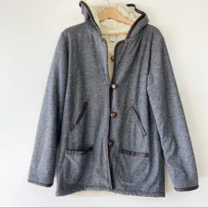 Soft Surroundings button up shearling wool coat