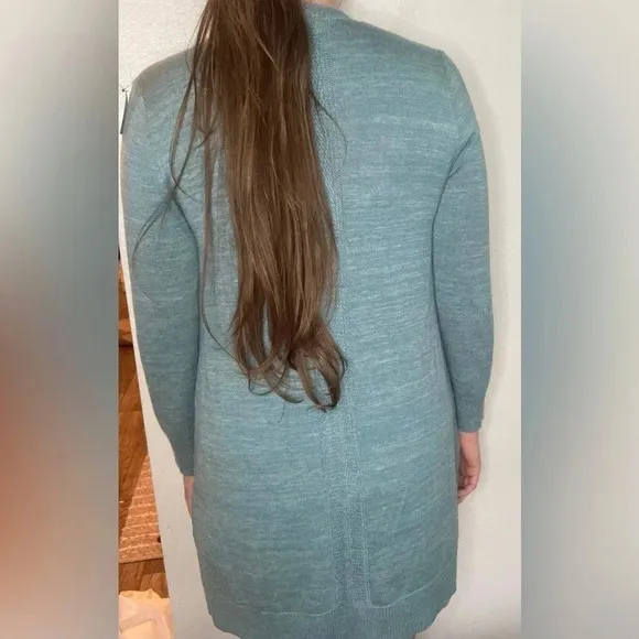 Soft Surroundings Cozy Teal Long Cardigan Size Medium