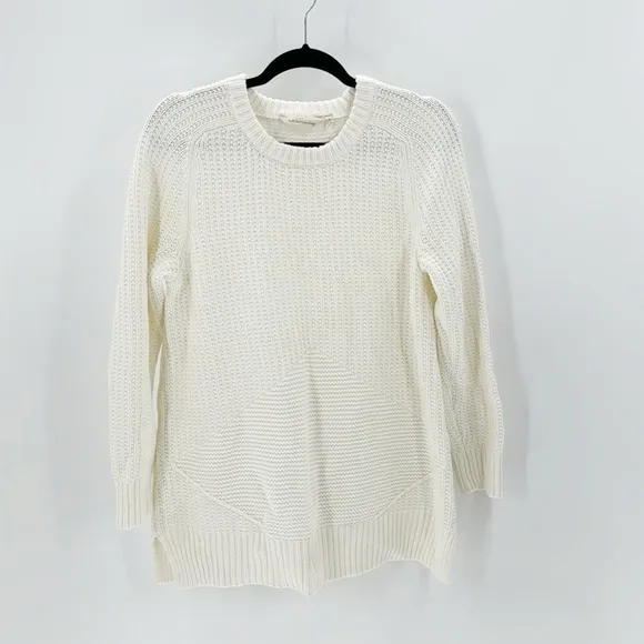 Soft Surroundings crew neck hi lo side slit oversized longline cozy comfy soft