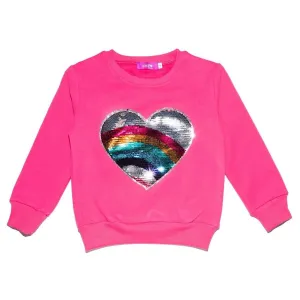 Sparkle by Stoopher Rainbow Heart Sequin Sweatshirt