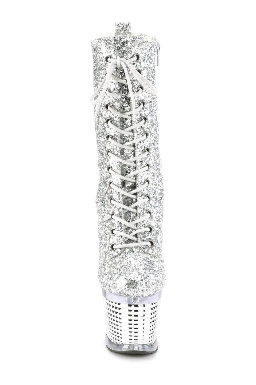 SPECTATOR-1040G Knee Boot | Silver Glitter