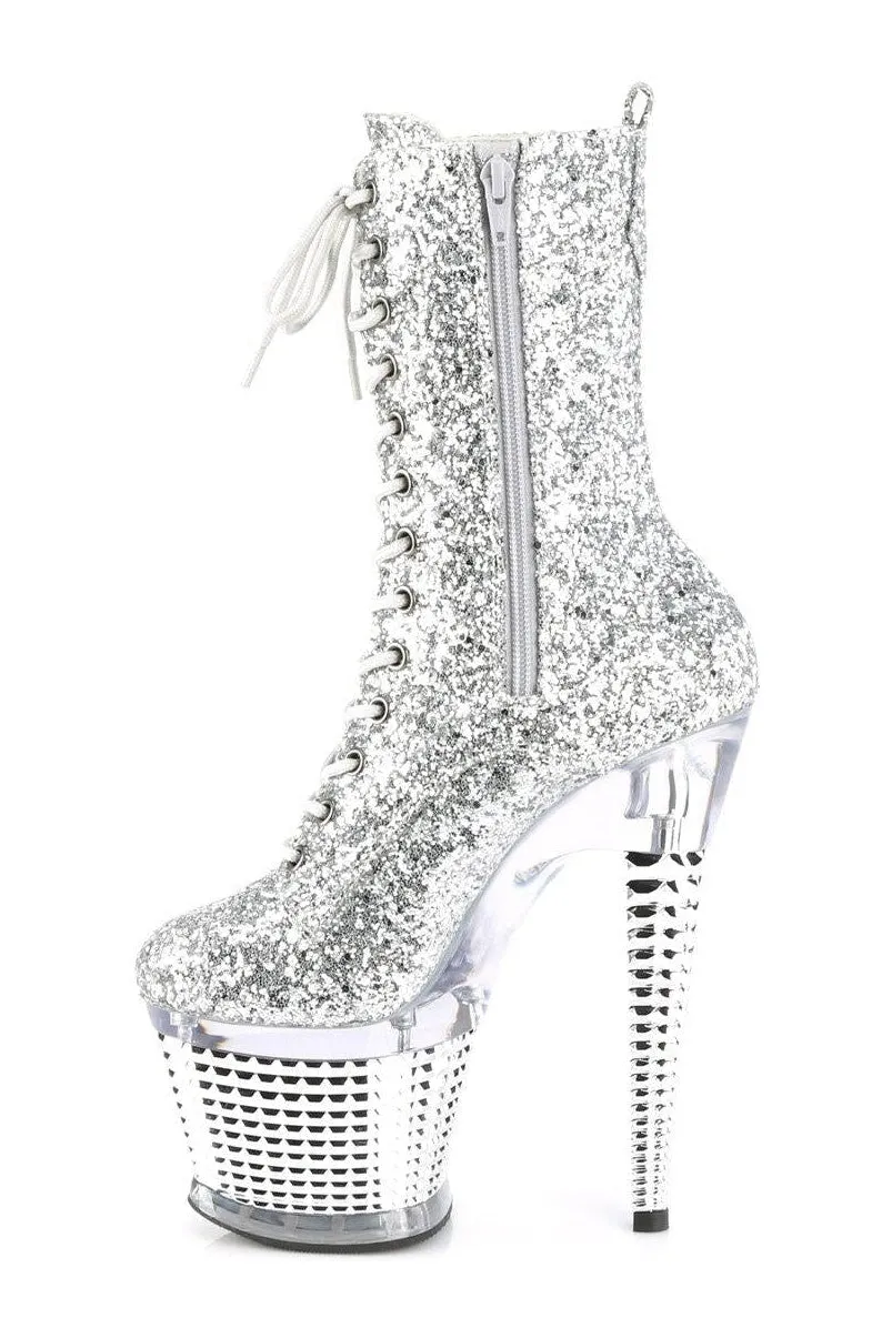 SPECTATOR-1040G Knee Boot | Silver Glitter