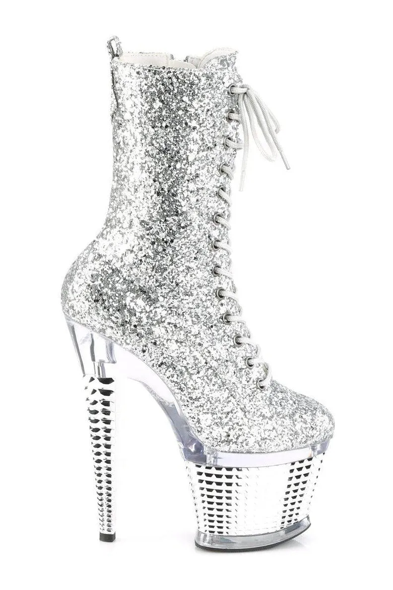 SPECTATOR-1040G Knee Boot | Silver Glitter