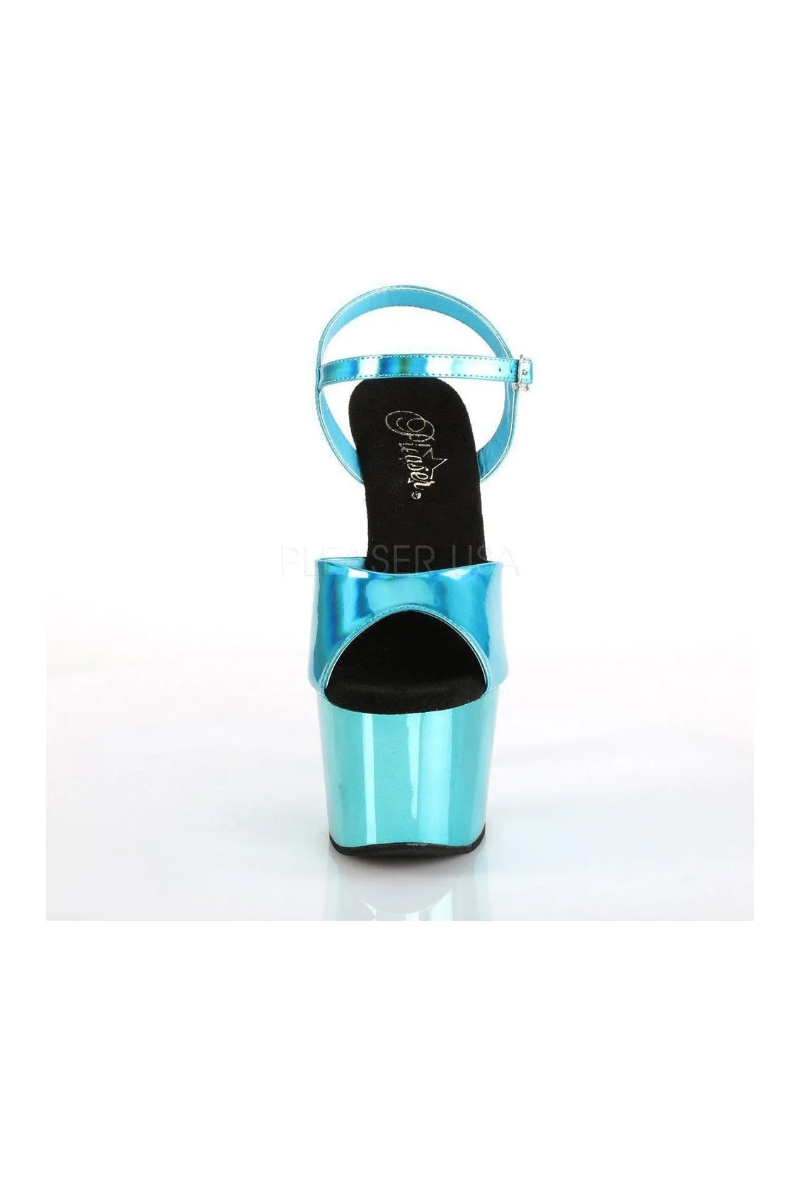 SS-ADORE-709HGCH Platform Sandal | Turquoise Patent