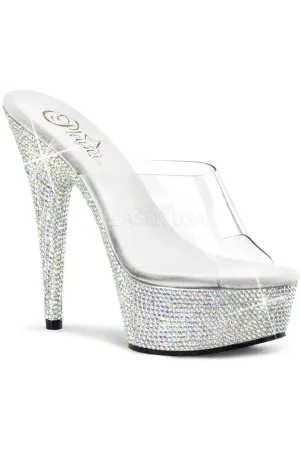 SS-BEJEWELED-601DM Platform Slide  | Clear Vinyl