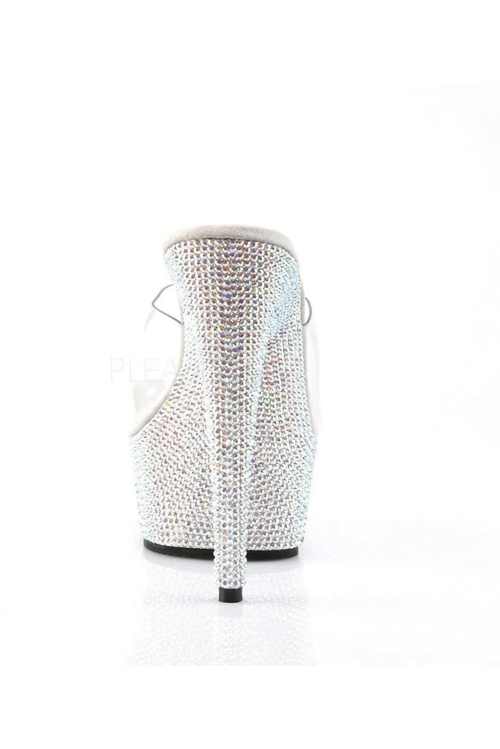 SS-BEJEWELED-601DM Platform Slide  | Clear Vinyl