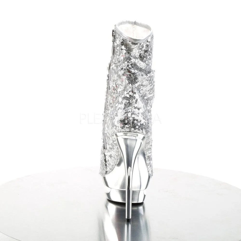 SS-BLONDIE-R-1008 Platform Boot  | Silver Sequins