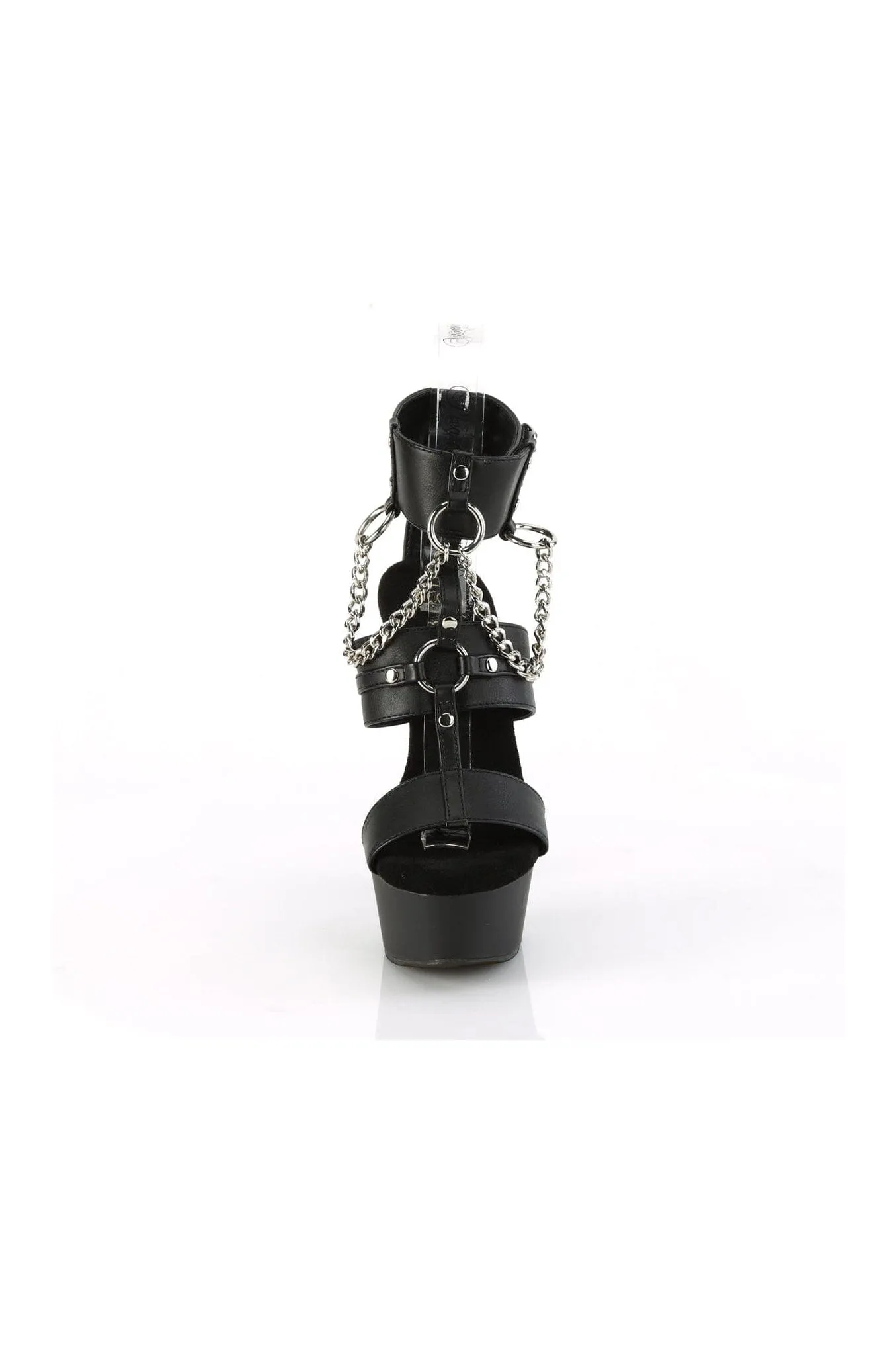 SS-DELIGHT-661 Black Faux Leather Sandal