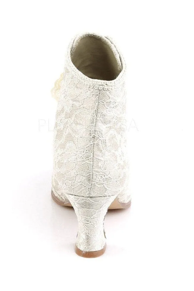 SS-VICTORIAN-30 Ankle Boot | Champagne Genuine Satin