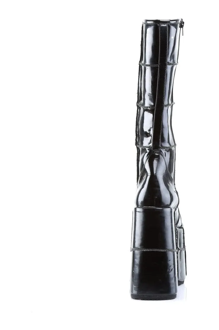 STACK-301 Black Patent Knee Boot