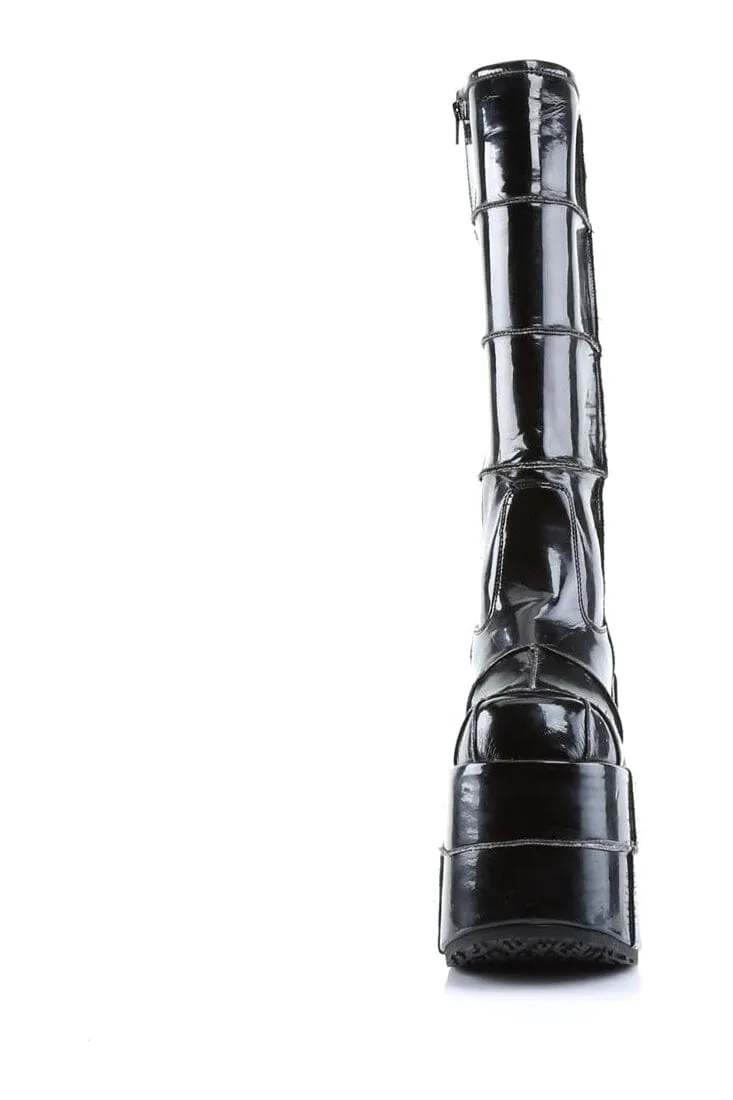 STACK-301 Black Patent Knee Boot