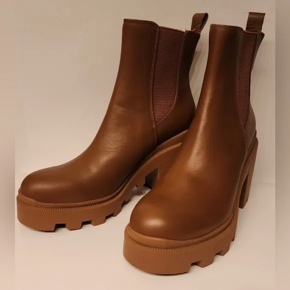 Steve Madden Roxie Cognac Brown Leather Women’s Size 9.5