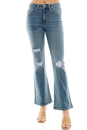 STRETCH HIGH RISE  FLARE JEANS