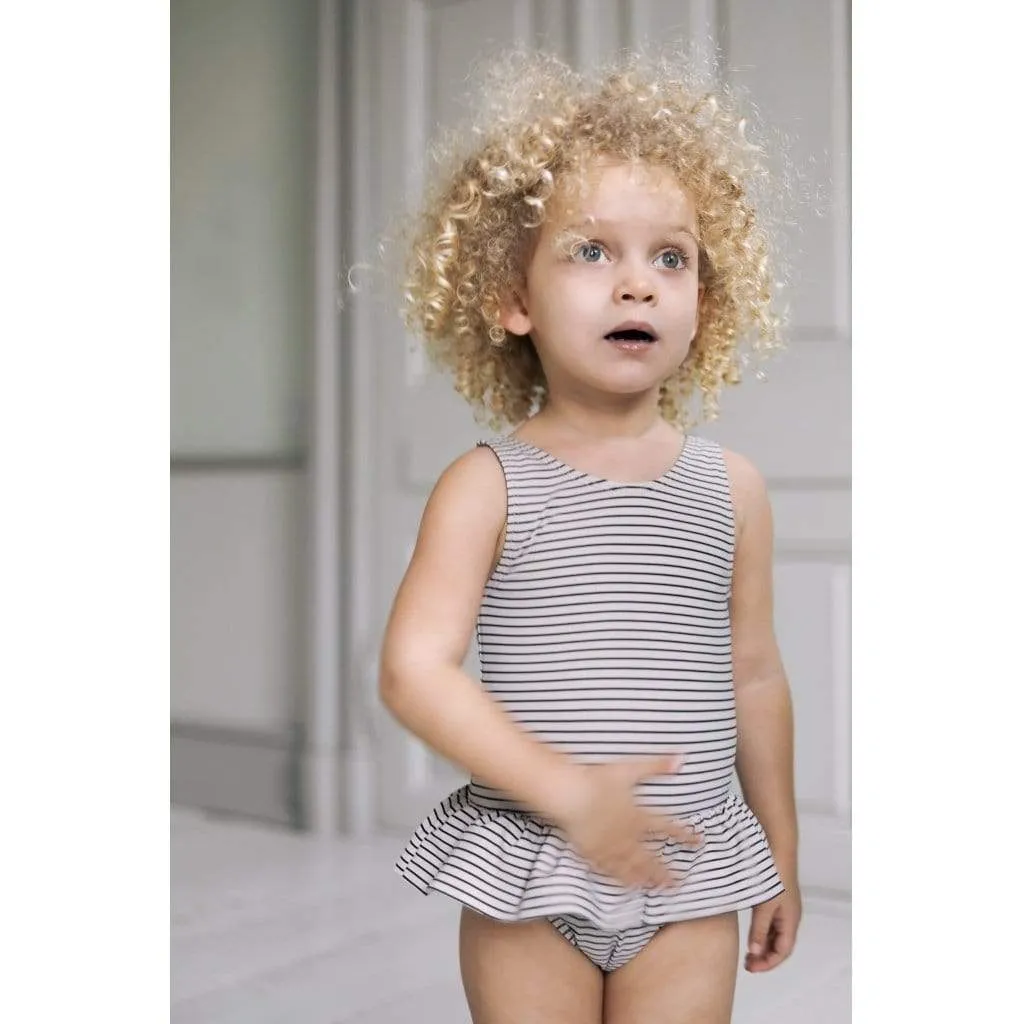 Stripe Ruffle Swimsuit
