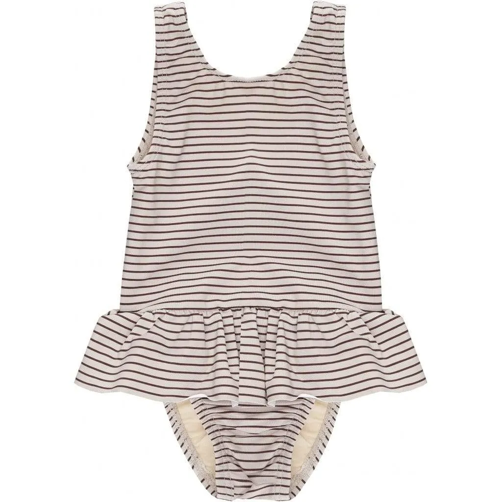 Stripe Ruffle Swimsuit