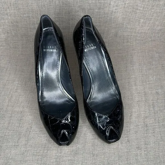Stuart Weitzman Crock Embossed Heels