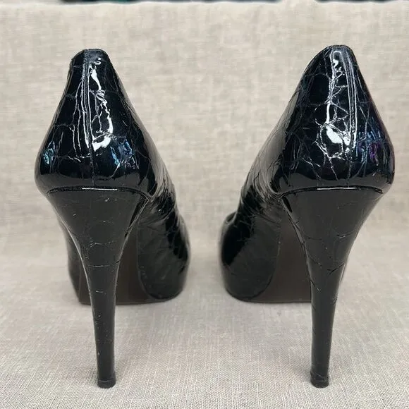 Stuart Weitzman Crock Embossed Heels