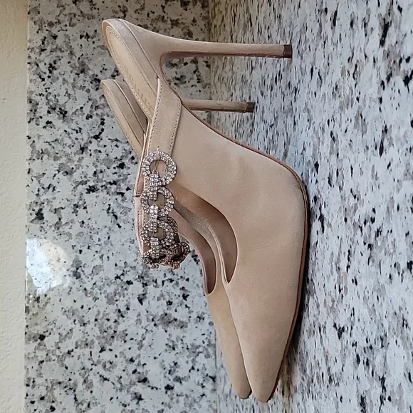 Suede schutz Nude Elisah mule pumps US sz 9.5