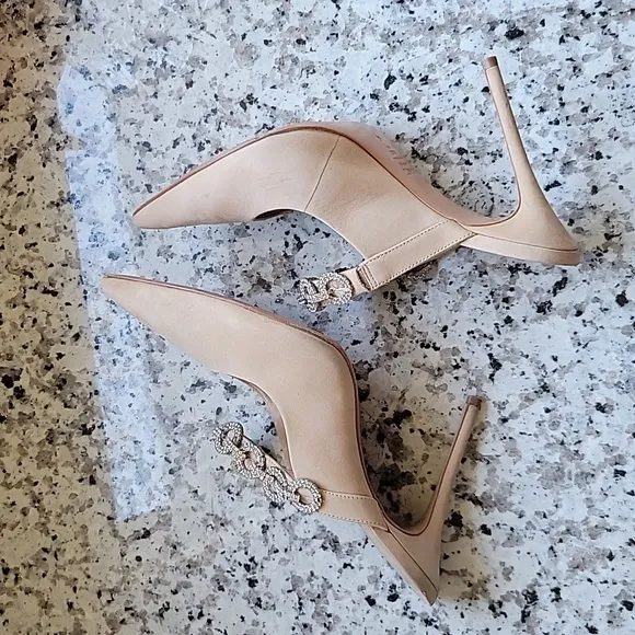 Suede schutz Nude Elisah mule pumps US sz 9.5