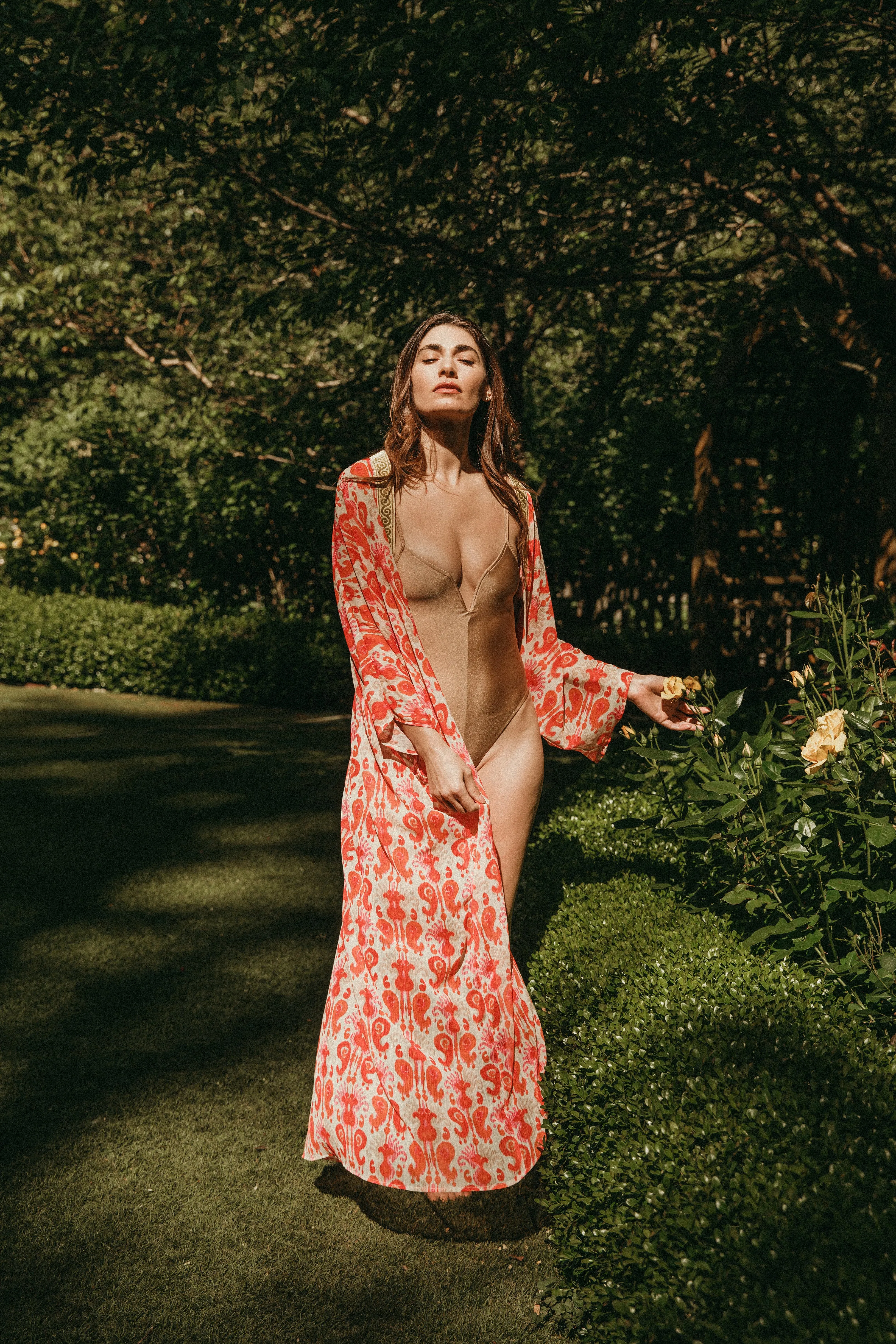 Sukiso Women's Goddess Kimono in Golden Hour
