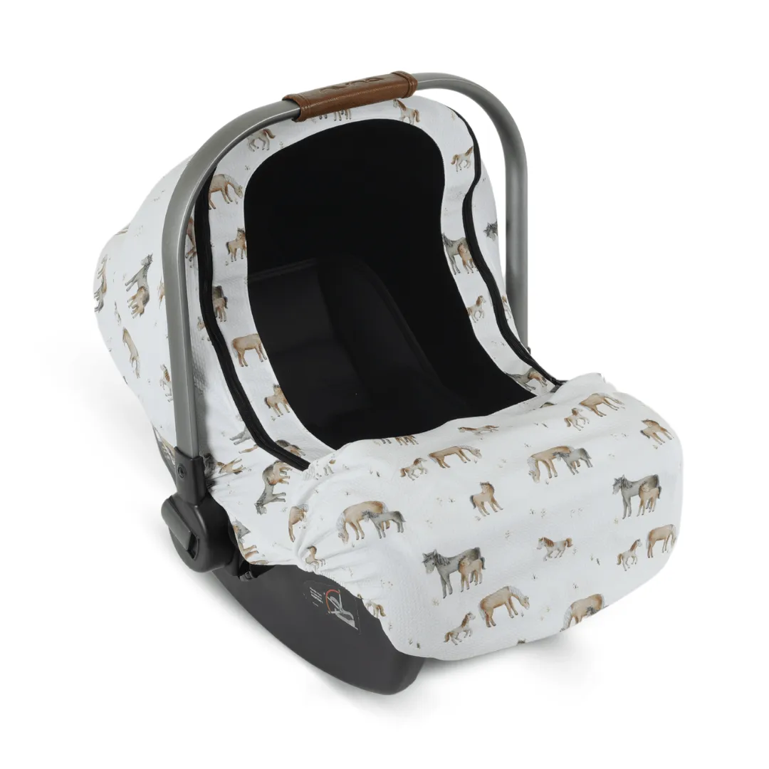 Summer Weave Cover - Horses Cream