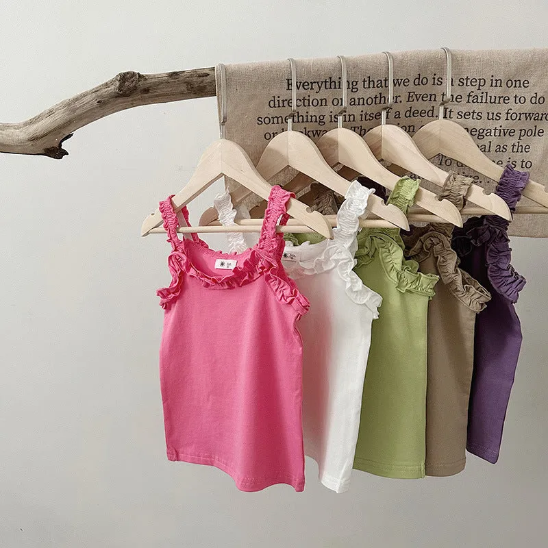Supersoft Frilly Vest Top - Pink