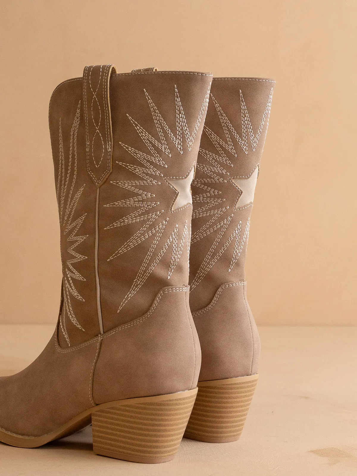 The Bristol | Cedar Wood  Star Burst Western Boot