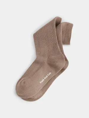 The Ribbed Socks in Beige