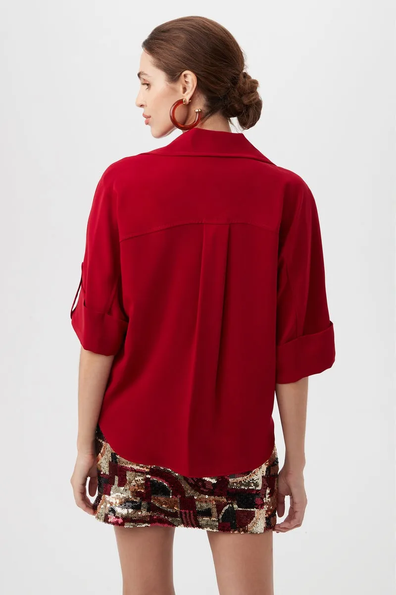 Trina Turk Otto Top in Roselle Red