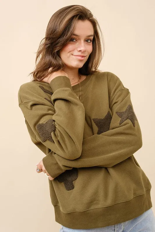 Tulsa Western Textured Patchwork Sweatshirt