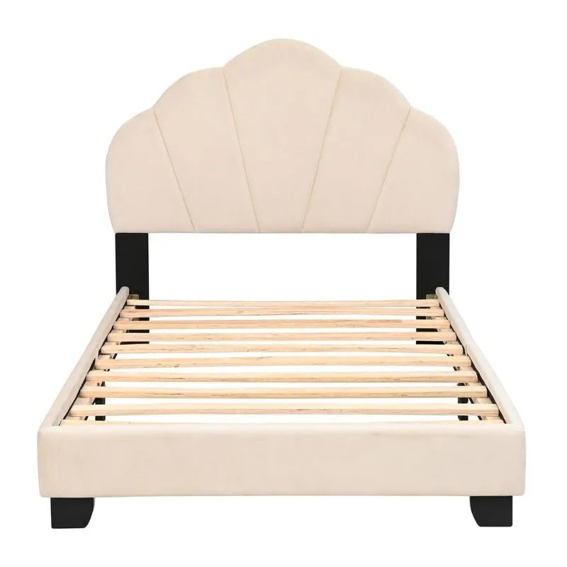 Twin Size Bear Design Upholstered Platform Bed Great Transition for