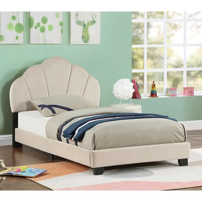 Twin Size Bear Design Upholstered Platform Bed Great Transition for