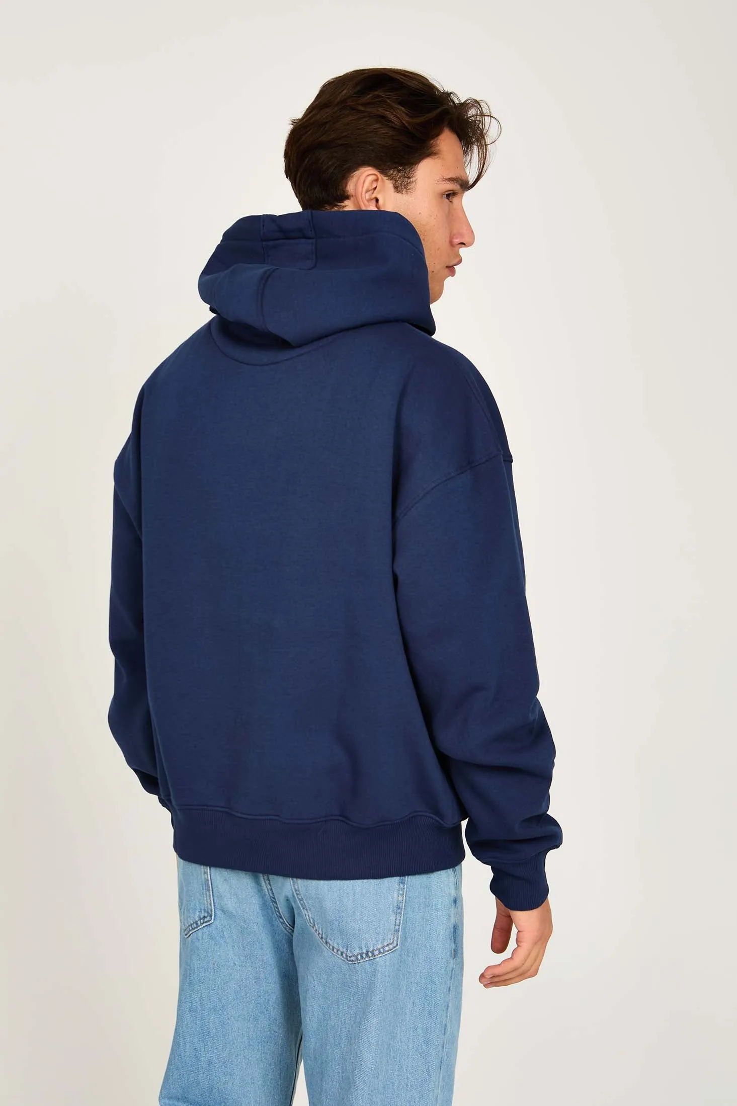 Unisex Sweat Shirt  Loose Fit Printed Hoodie Navy
