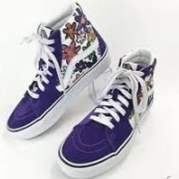 Vans Sk8-Hi Platform 2.0 (Glitter Daisies/Rainbow). Brand New. Kids Size: 4y