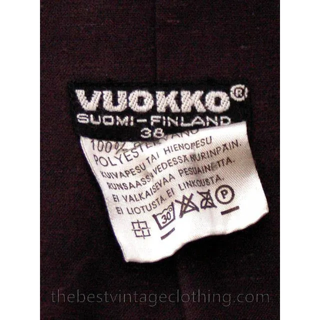 Vintage 1970s  Vuokko Suomi Finland Striped Cotton Coat  Zip Front Mod 38 Fits S to M