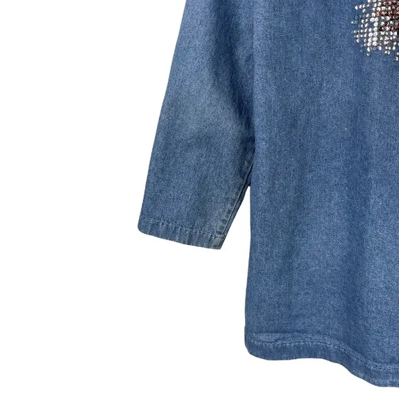 Vintage Dreams Bedazzled Denim Jean Jacket Size Medium
