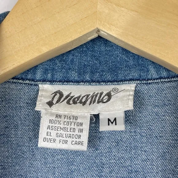 Vintage Dreams Bedazzled Denim Jean Jacket Size Medium