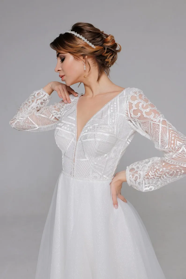 Wedding Dress " Gloria" Boho Wedding Dress