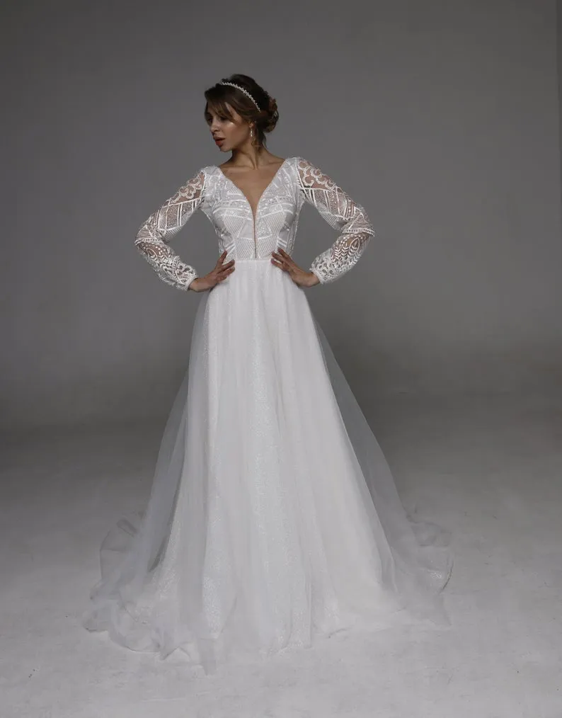 Wedding Dress " Gloria" Boho Wedding Dress