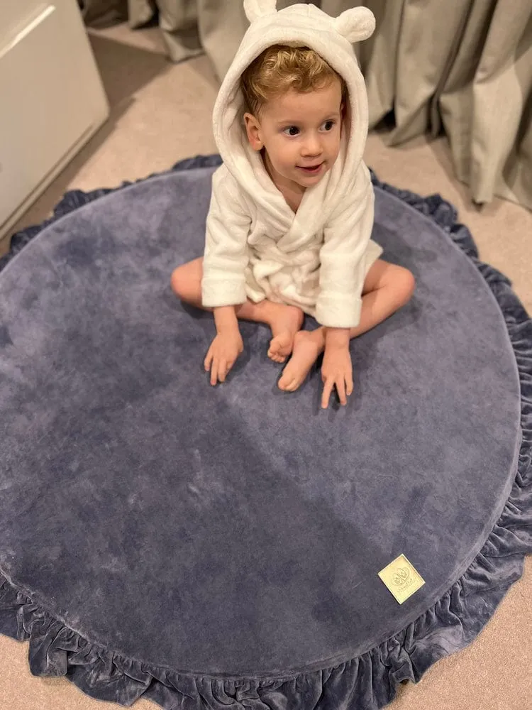 White Teddy Bear Ears Childrens Hooded Dressing Gown 12 to 24 Months