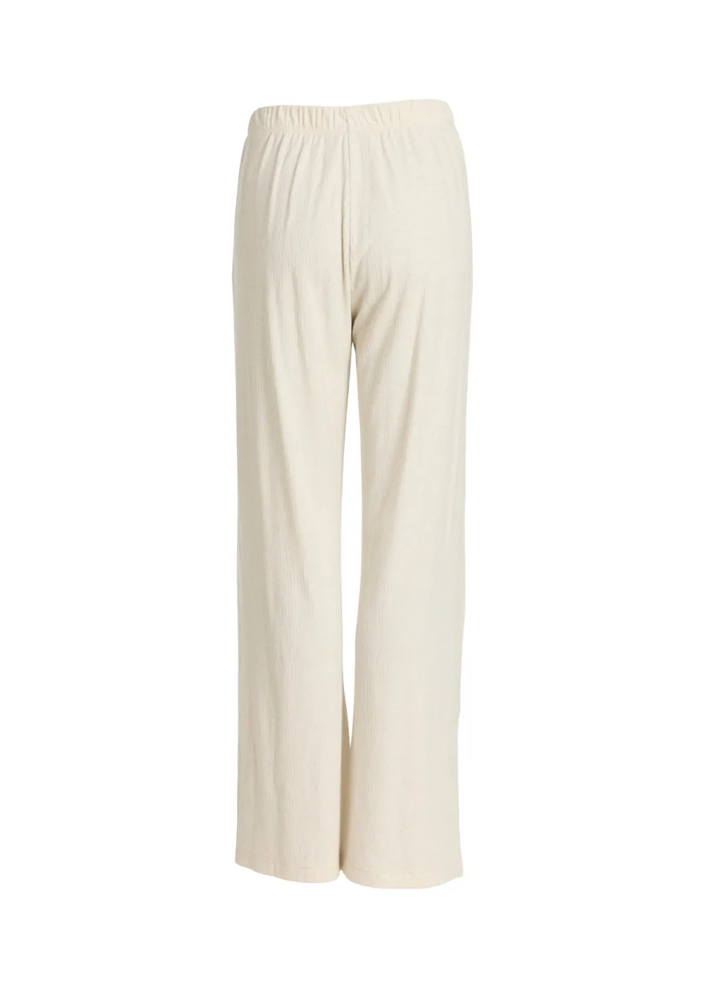 Wide Rib Straight Pants MERCI - soft beige melange