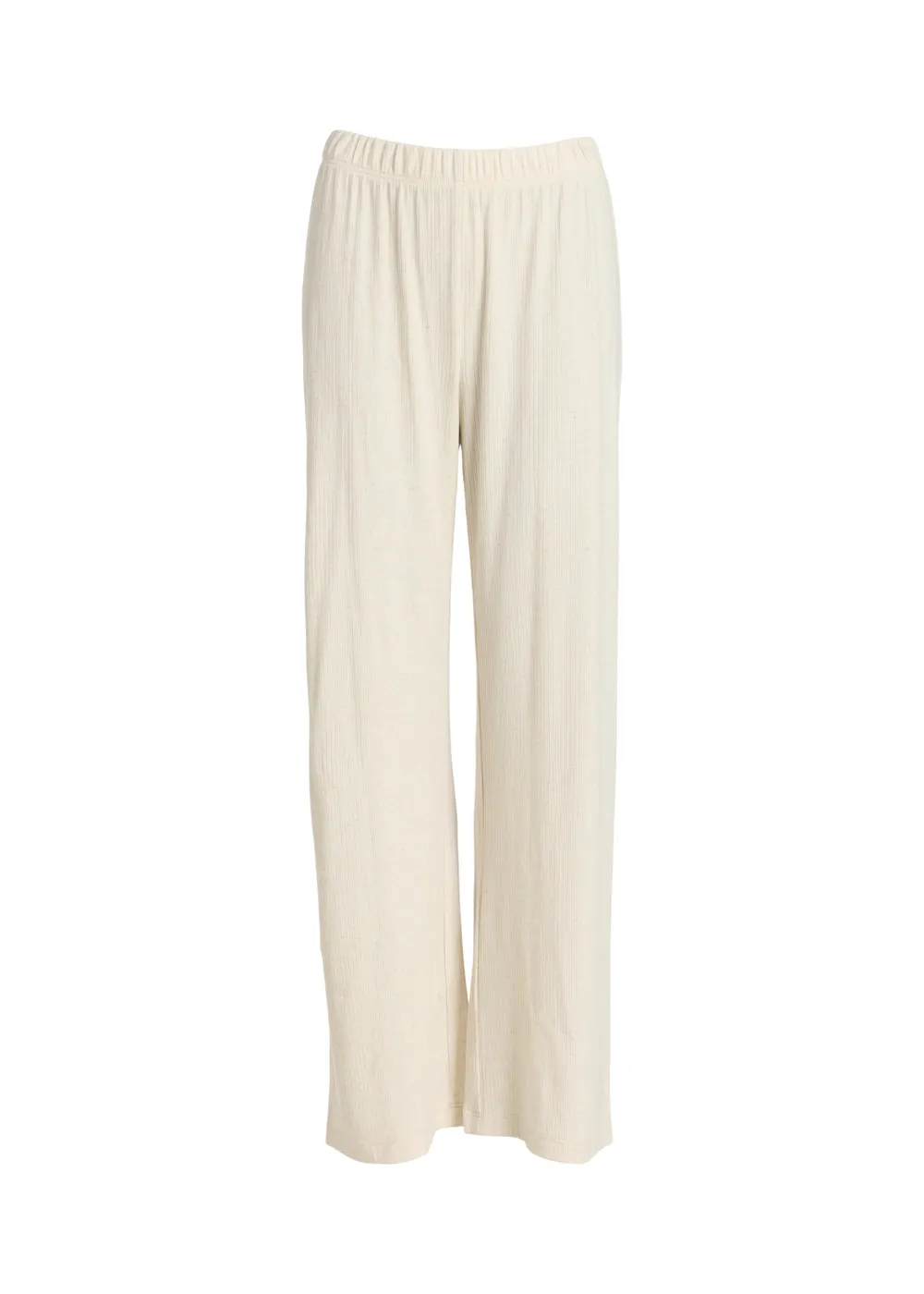 Wide Rib Straight Pants MERCI - soft beige melange