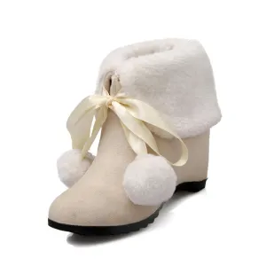 Women's Wool Plush High Heel Ankle Boots