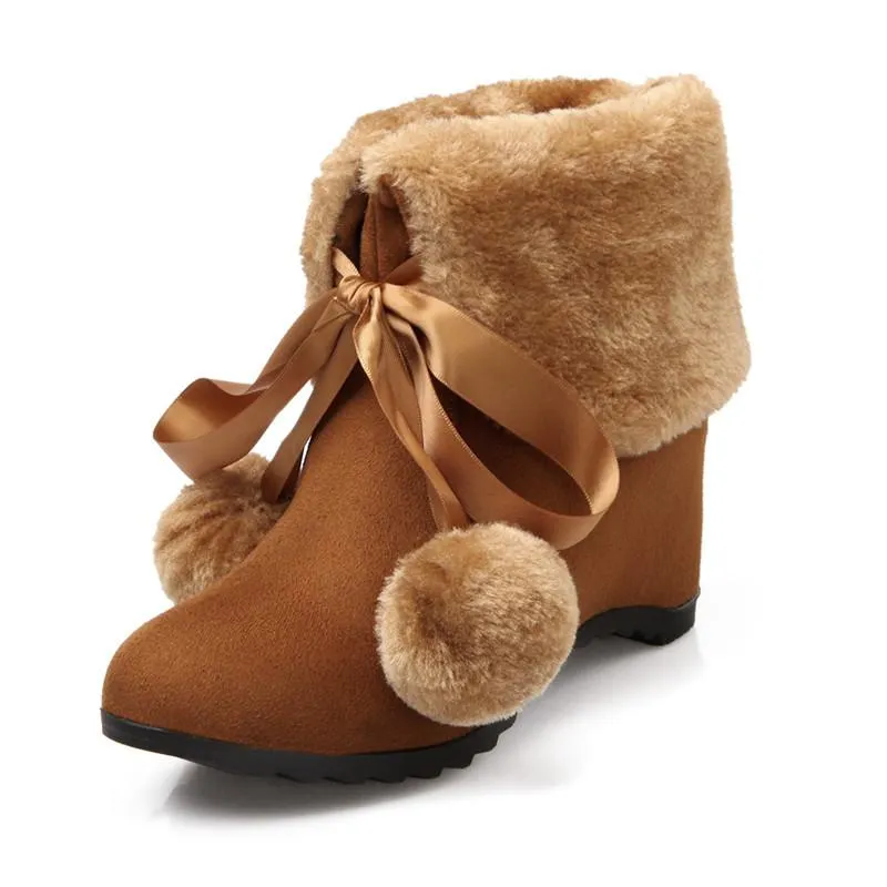 Women's Wool Plush High Heel Ankle Boots