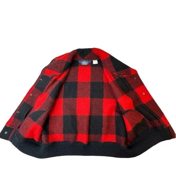 WOOLRICH Red &amp; Black Plaid Vest Size M