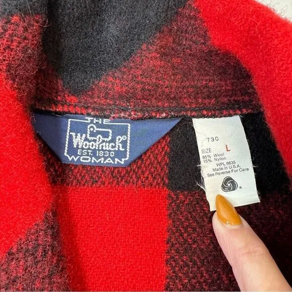 WOOLRICH Red &amp; Black Plaid Vest Size M