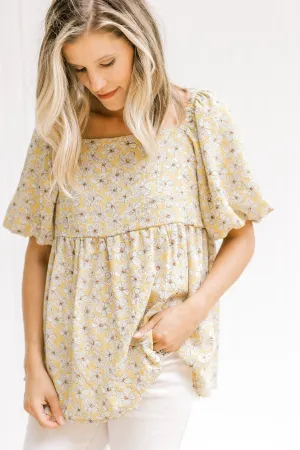 X Yellow and Cream Top