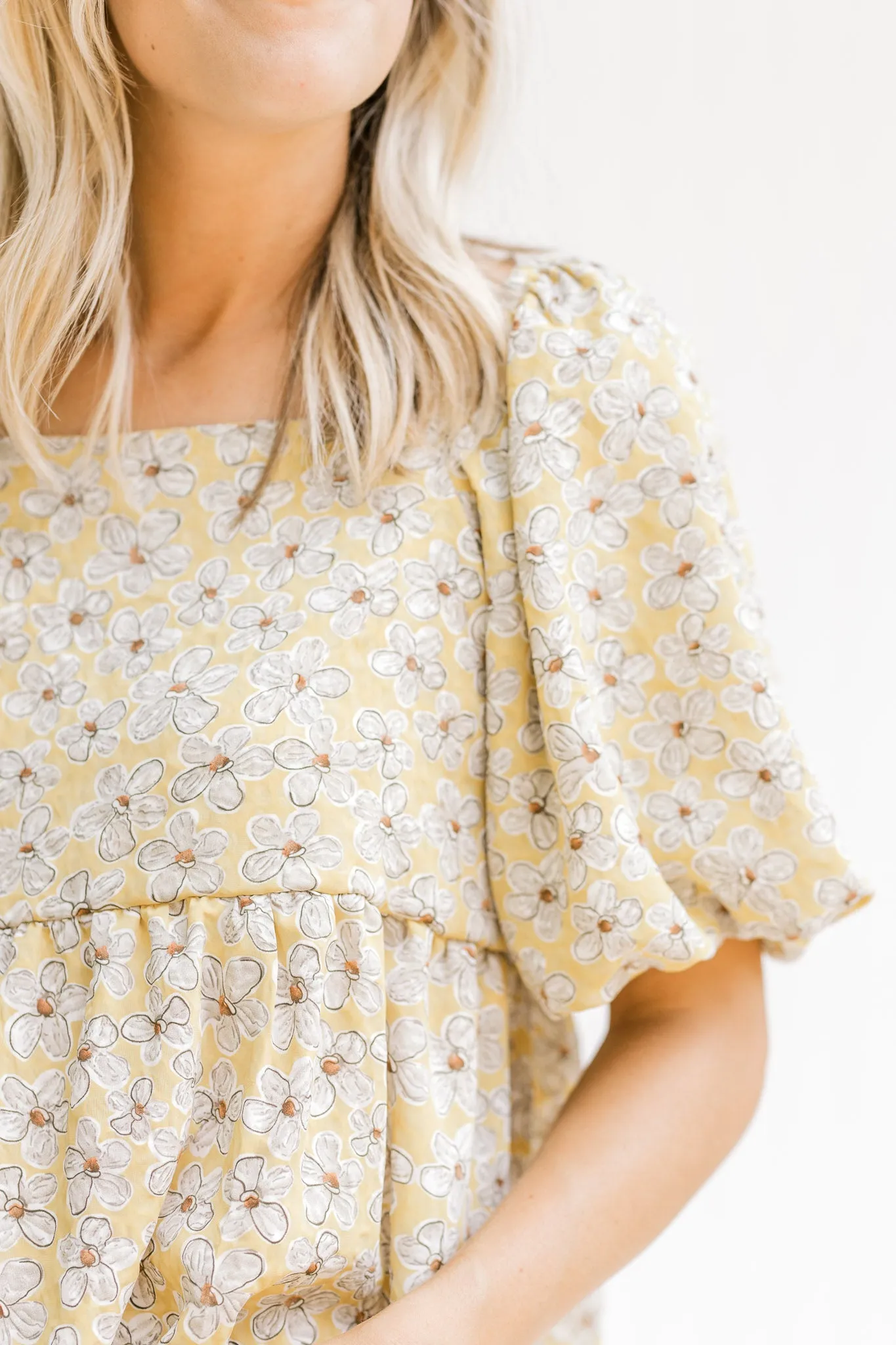 X Yellow and Cream Top