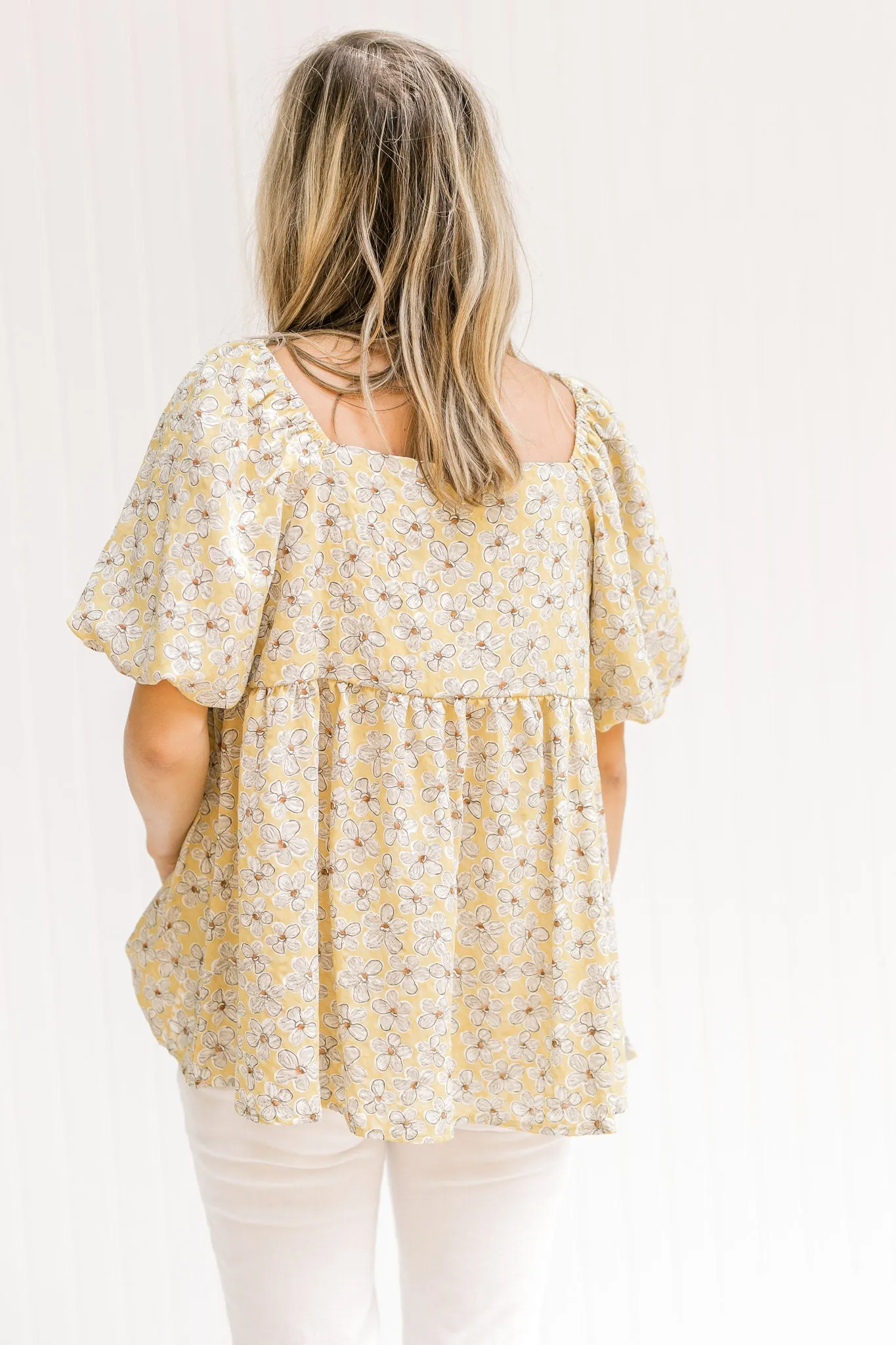 X Yellow and Cream Top