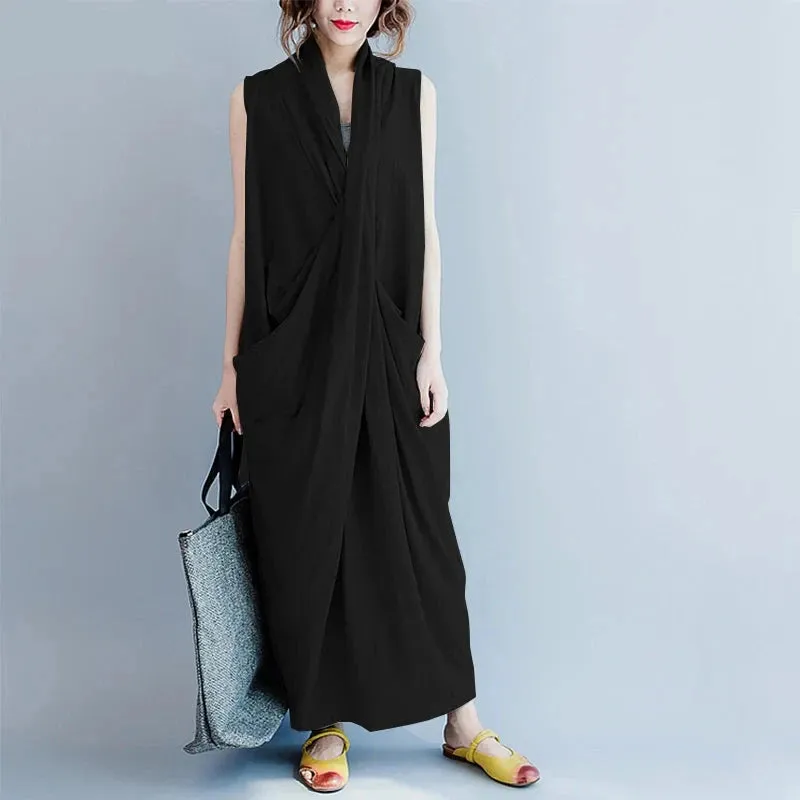 ZANZEA Oversize Asymmetrical Maxi Dress